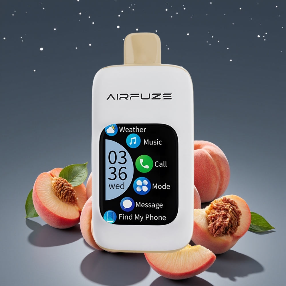 AirFuze Smart 30000 Puffs Pod μιας χρήσης 5% Juicy Peach 900mAh Οθόνη αφής Τύπου-C