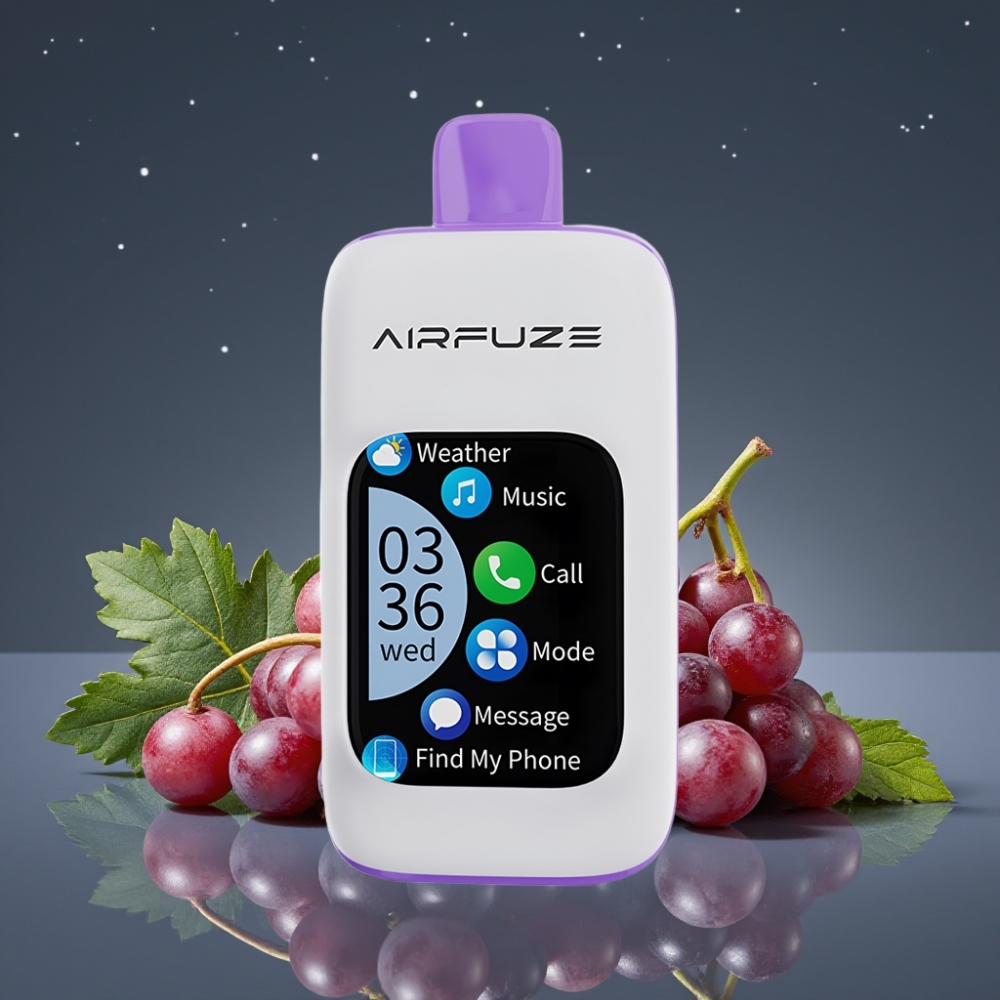 AirFuze Smart 30000 Puffs Pod μιας χρήσης με οθόνη αφής Grape Burst 5% Τύπου-C
