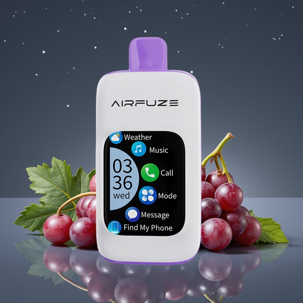 AirFuze Smart Pro 40000 Puffs επαναφορτιζόμενη 20ML με σταφύλι, ασύρματη ενσωμάτωση smartphone