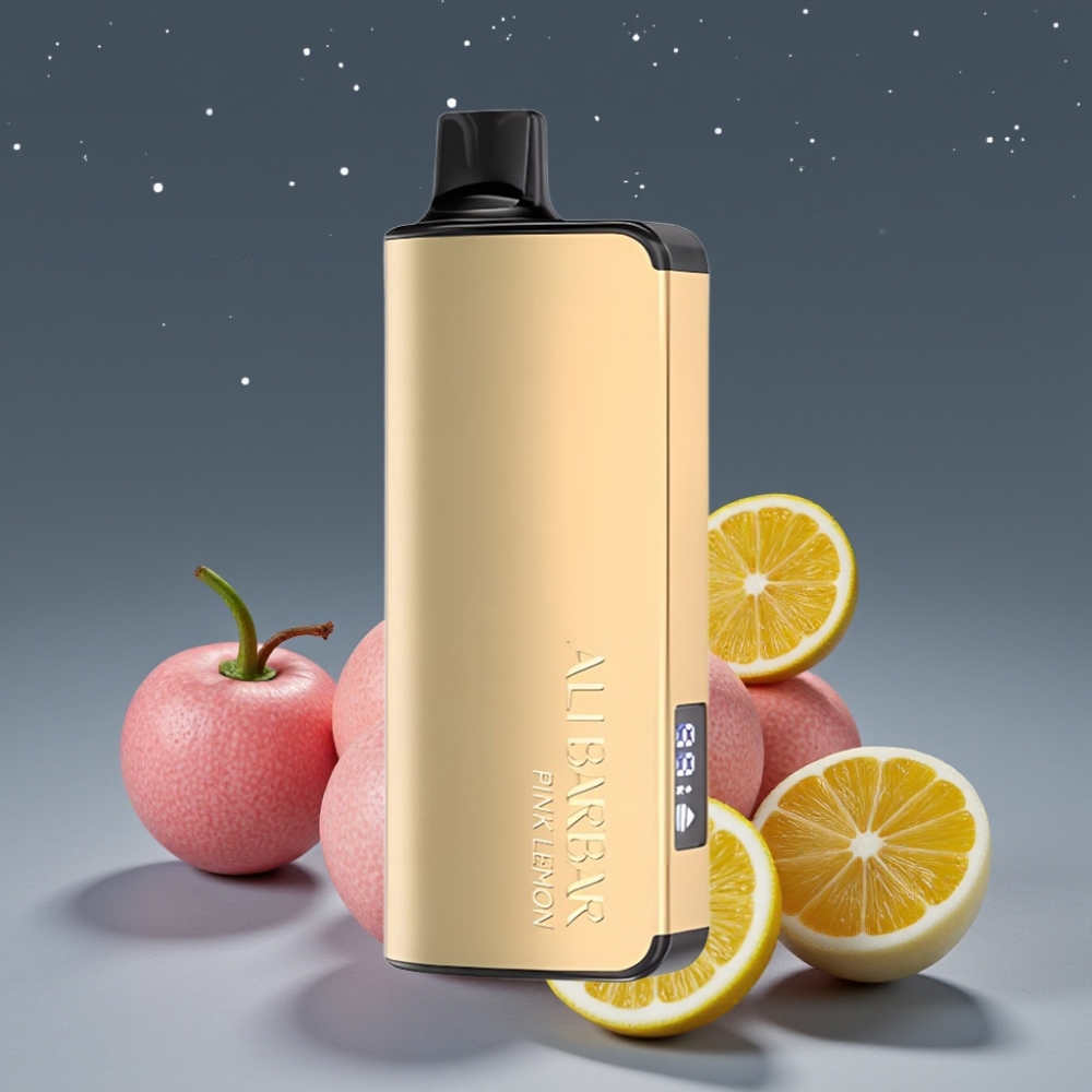 Alibarbar Ingot 9000 Puffs 22ml 2350mAh Οθόνη LED Ροζ Λεμόνι