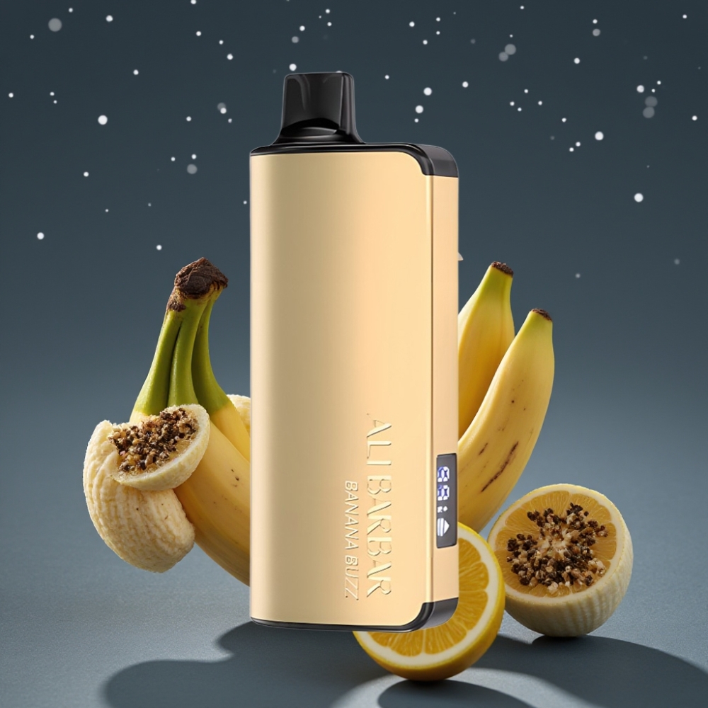 Alibarbar Ingot 9000 Puffs 22ml Banana Buzz Non Rechargeable LED Display
