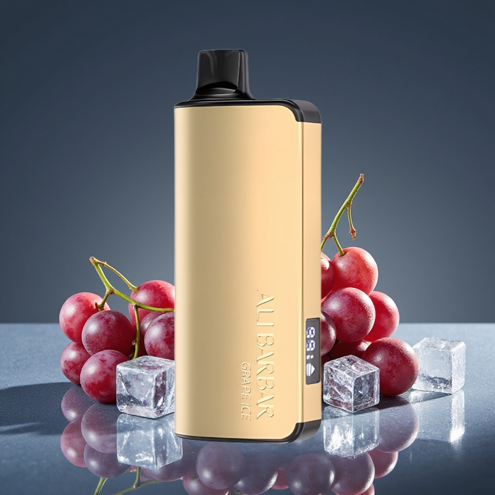 Alibarbar Ingot 9000 Puffs 22ml Grape Ice LED Οθόνη Μη Επαναφορτιζόμενη