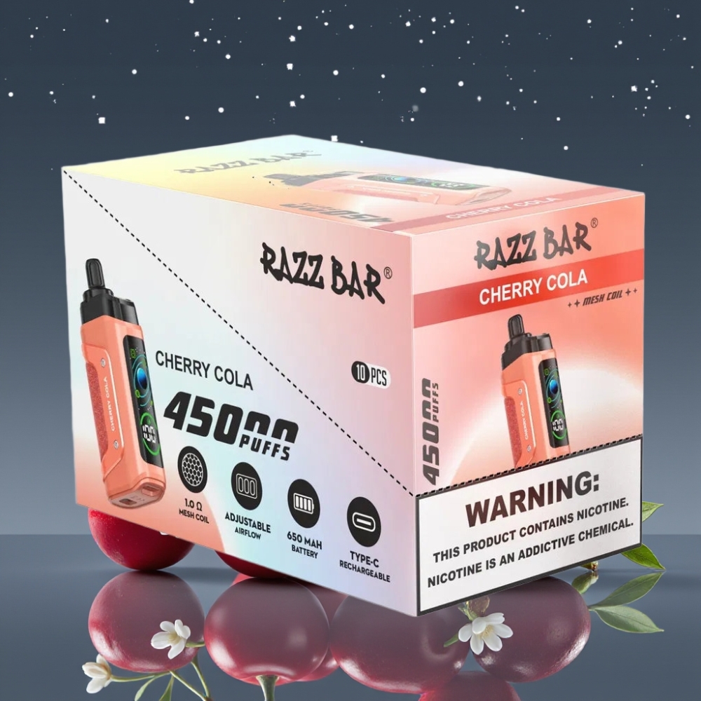 Razz Bar 45000 Puffs Disposable Vape Κερασό-Κόλα 1.0 Ohm Mesh Type-C