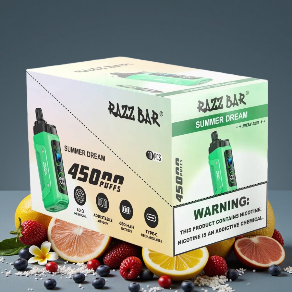 Razz Bar Summer Dream 45000 Puffs Disposable Vape with Adjustable Airflow & Type-C