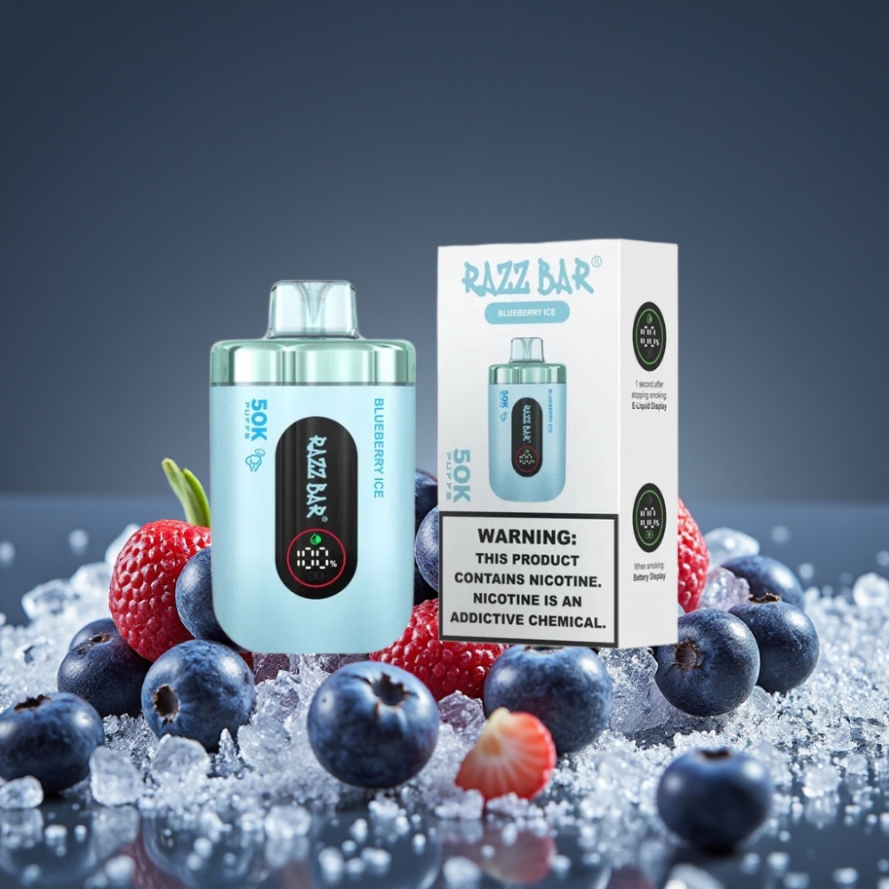 Razz Bar 50K Puffs Disposable Vape Blueberry Ice 650mAh Type-C Rechargeable