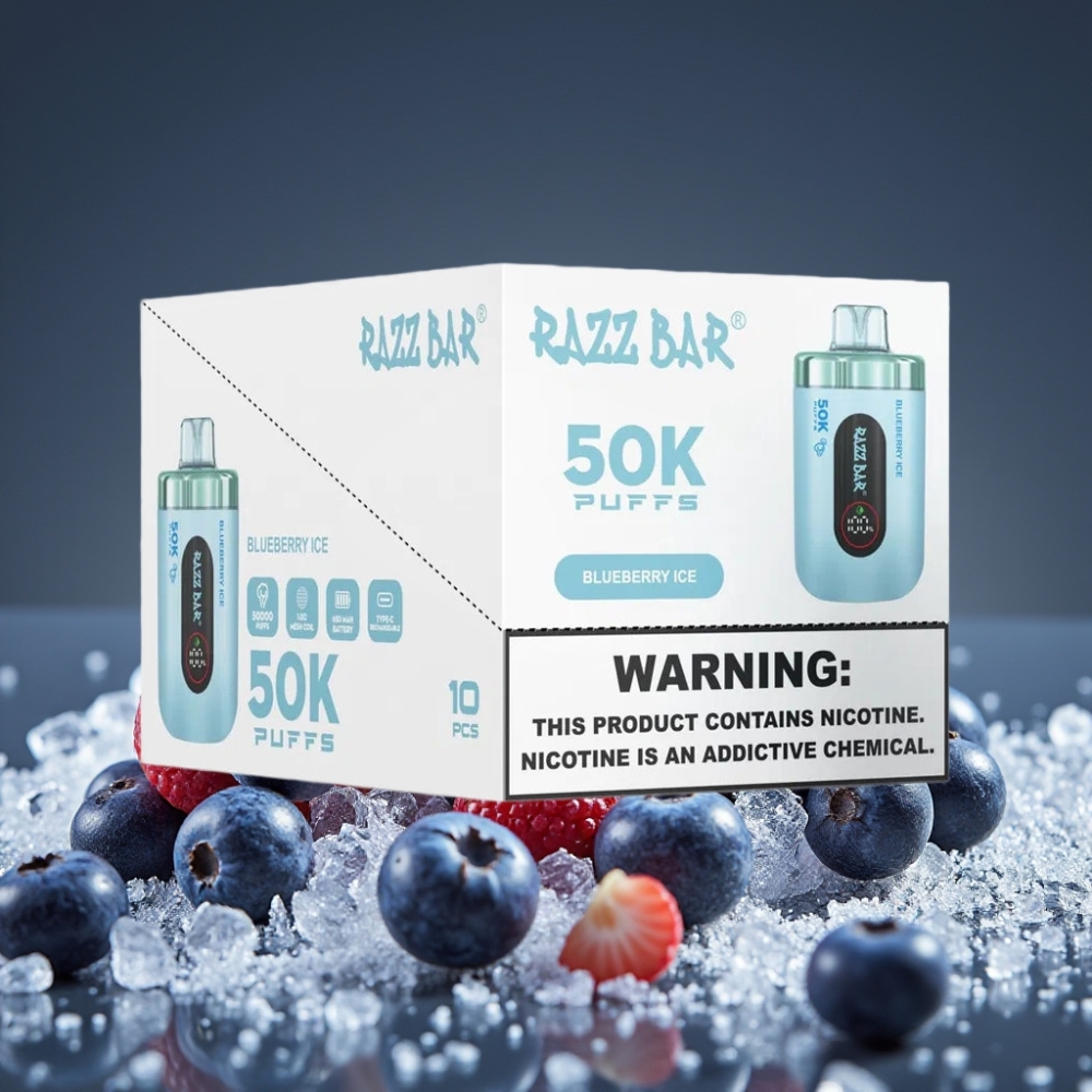 Razz Bar 50K Puffs Disposable Vape Blueberry Ice 650mAh Type-C Rechargeable