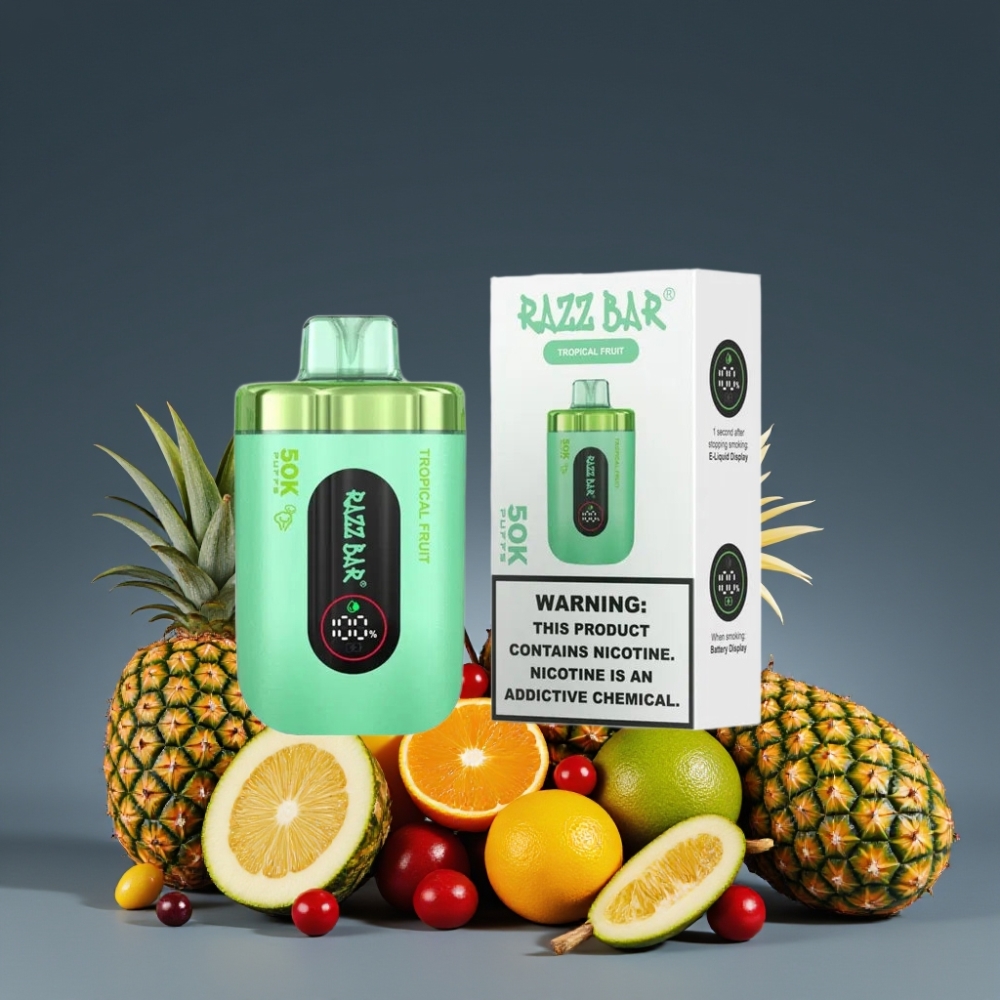 Razz Bar 50K Puffs Disposable Vape Tropical Fruit 650mAh Type-C