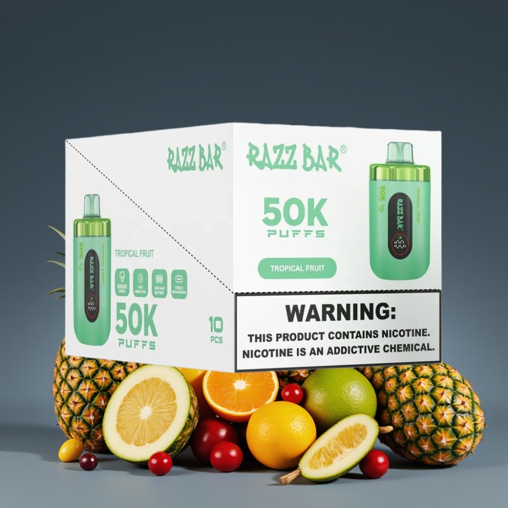 Razz Bar 50K Puffs Disposable Vape Tropical Fruit 650mAh Type-C