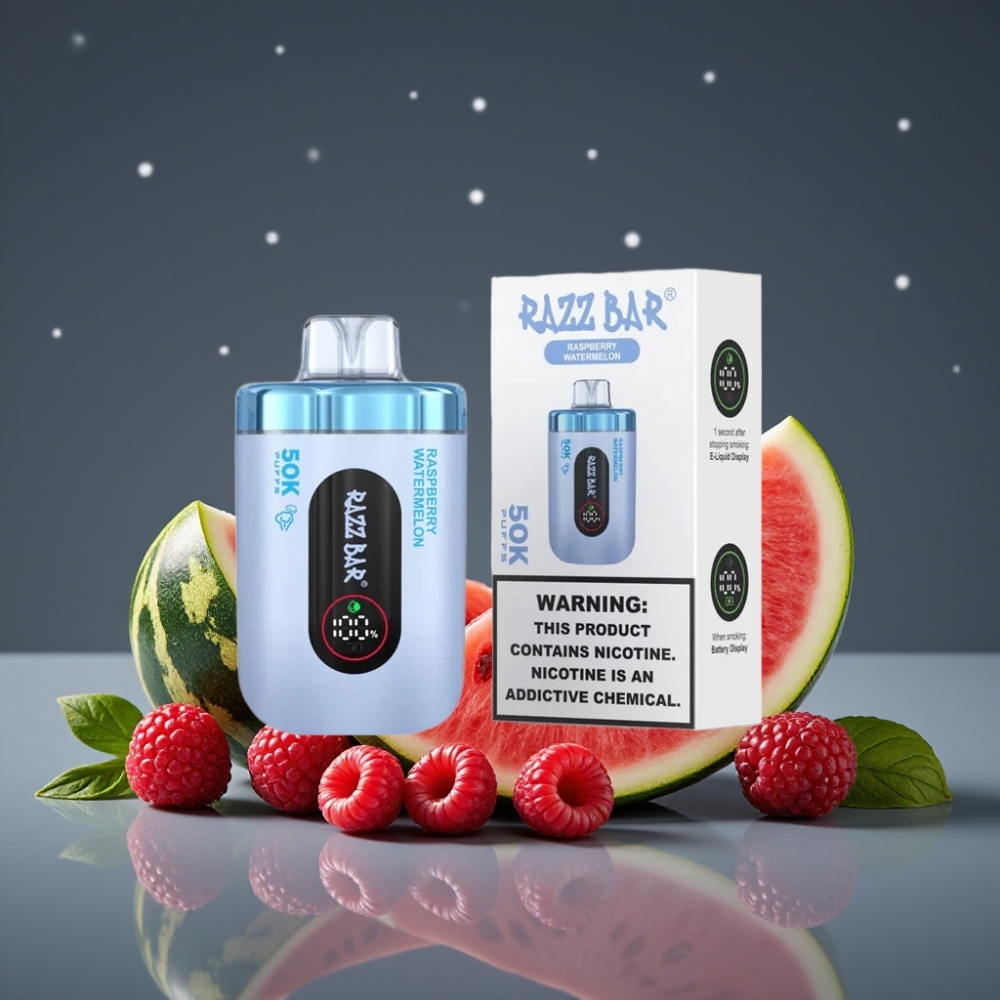 Razz Bar 50K Puffs Disposable Vape Φράουλα Καρπούζι Type-C Rechargeable 650mAh