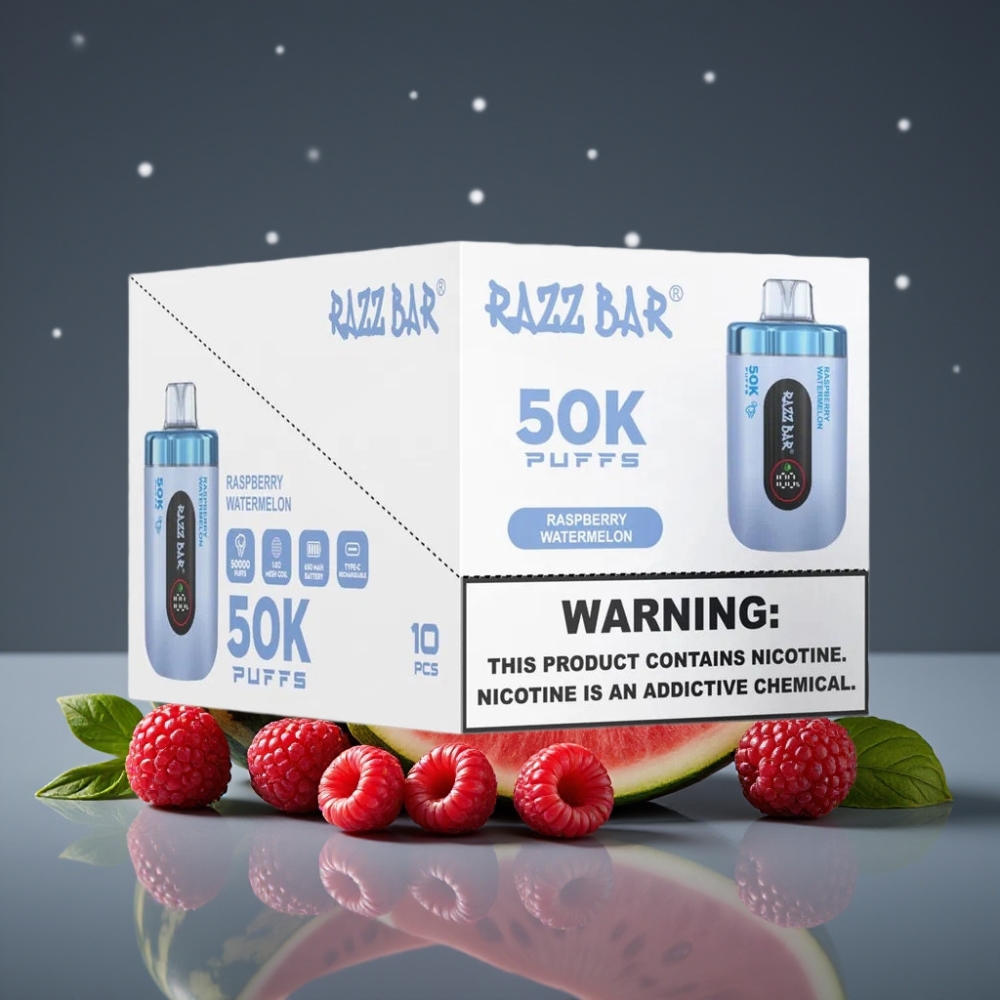 Razz Bar 50K Puffs Disposable Vape Φράουλα Καρπούζι Type-C Rechargeable 650mAh