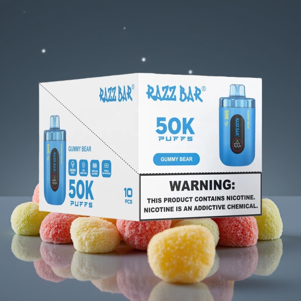Razz Bar 50K Puffs Disposable Vape Γλυκό Αρκούδα Type-C Rechargeable 650mAh