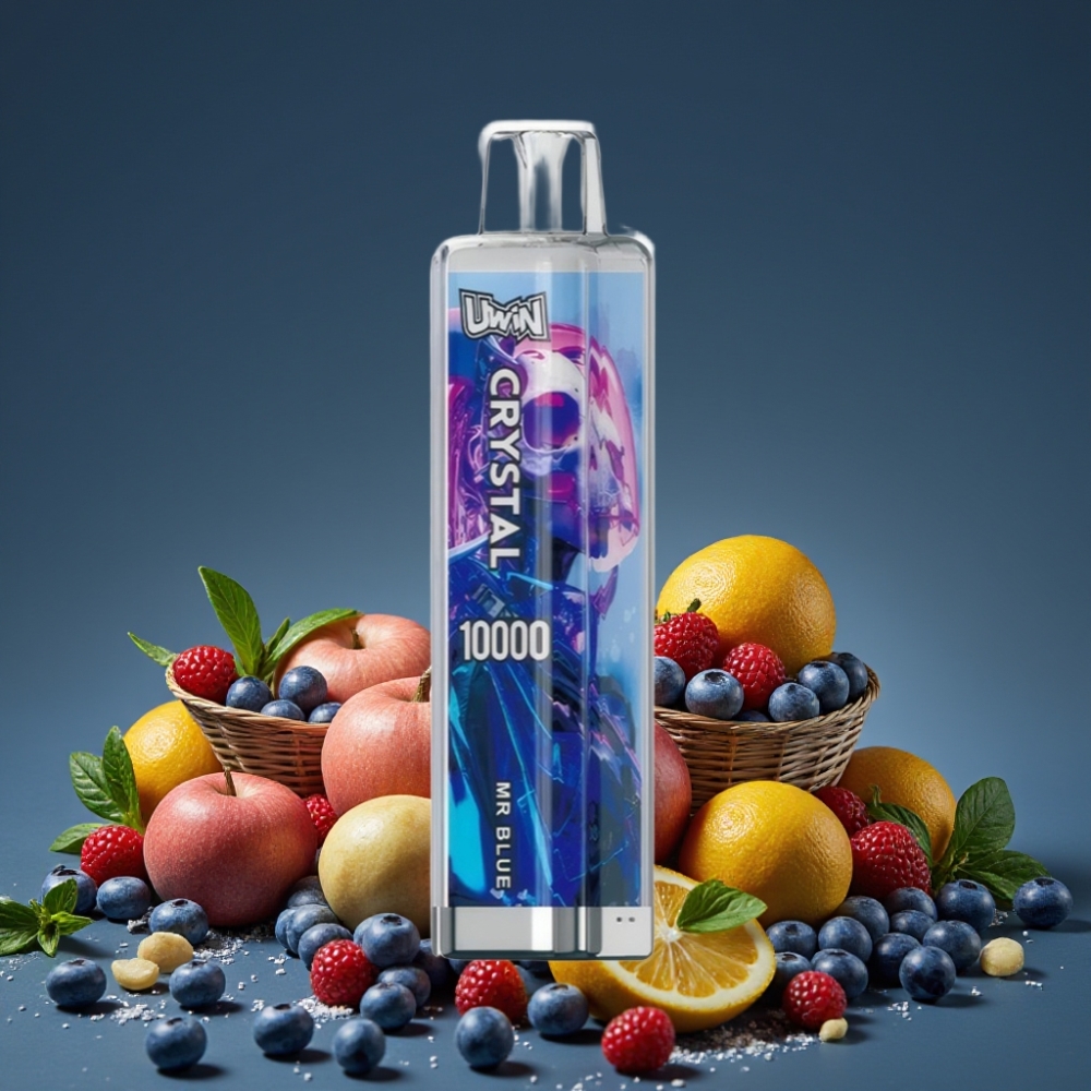 UWIN Crystal 10000 Puffs Disposable Vape Κυανό με RGB φώτα, 18ml, Type-C