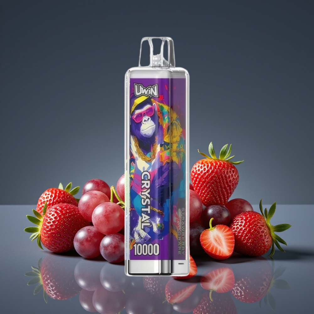 UWIN Crystal 10000 Puffs Strawberry Grape RGB Rechargeable Type-C Mesh Coil