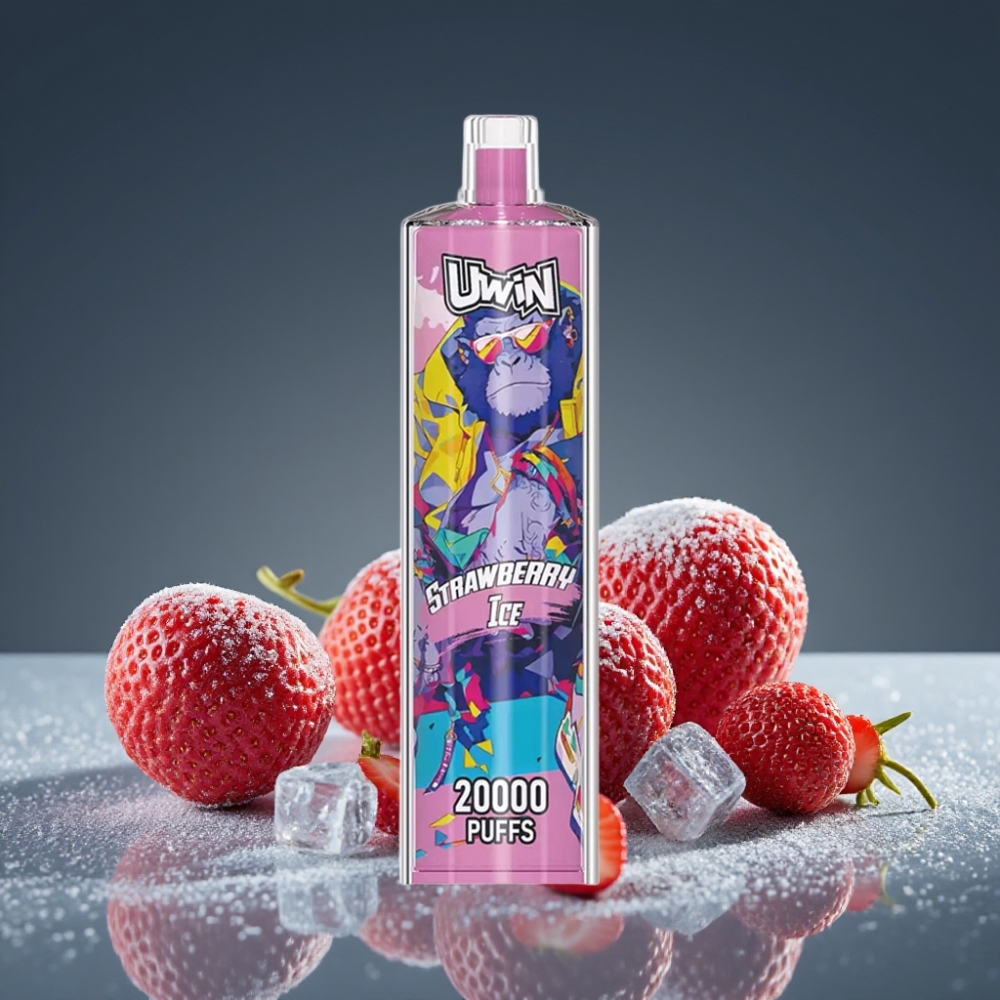 Uwin Shisha Hookah Crystal 20000 Puffs Strawberry Ice 22ml Mesh Coil Type-C