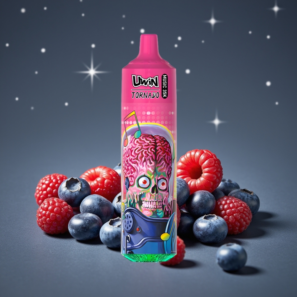 Uwin Tornado 35K Music Disposable Vape Μπλε Βατόμουρο Ράσπερυ